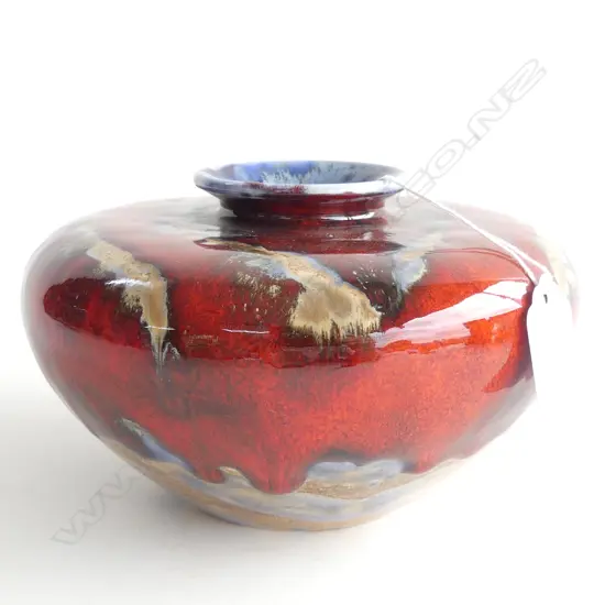 A Cobridge Black Ryden pottery Founders vase by Anita Harris,